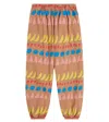 Jellymallow Printed Cotton Sweatpants In Beige