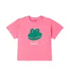 Jellymallow Smiling Frog Cotton T-shirt In Pink