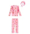Jellymallow Strawberry Ruffled Swimsuit And Cap Set