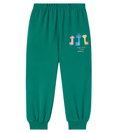 Jellymallow Kids' The Keys Cotton Jersey Sweatpants In Green
