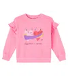 Jellymallow Together Printed Ruffled Cotton Sweatshirt In Pink