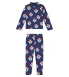 Jellymallow Tulip Printed Sweatshirt And Pants In Blue