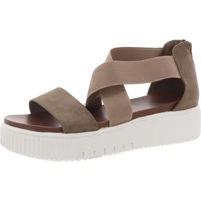 Jellypop Chloe Womens Zipper Man Made Flatform Sandals In Grey
