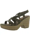 Jellypop Joan Womens Faux Leather Strappy Platform Sandals In Grey