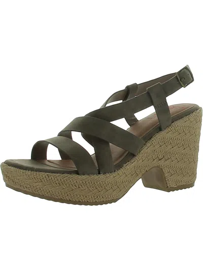 Jellypop Joan Womens Faux Leather Strappy Platform Sandals In Grey