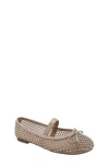 Jellypop Kids' Anggie Rhinestone Mesh Flat In Nude