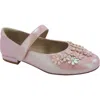 Jellypop Kids' Hanley Floral Appliqué Mary Jane Flat In Pink