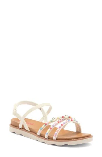Jellypop Kids' Wisher Friendship Bead Sandal In White Multi