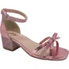 Jellypop Kids' Zendah Metallic Block Heel Sandal In Pink