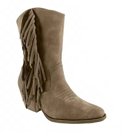 Jellypop Women's Benjie Heeled Fringe Boots In Sand In Brown