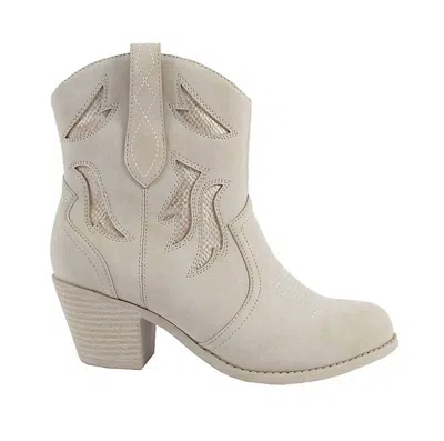 Jellypop Women's Palma Western Cowboy Boots In Bone In Gray