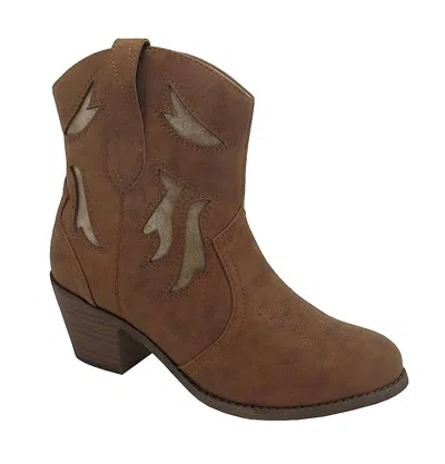 Jellypop Women's Palma Western Cowboy Boots In Tan Distressed In Brown
