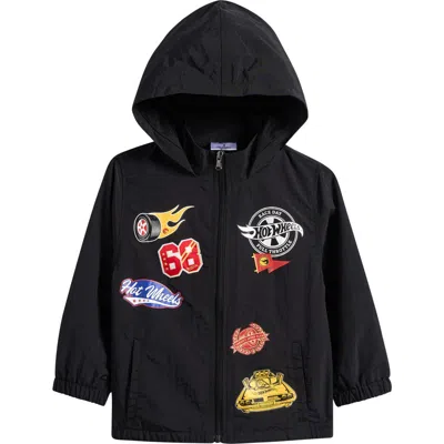 Jem Kids' Hot Wheels® Hooded Full Zip Nylon Jacket In Black
