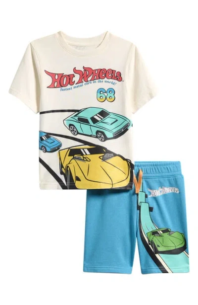 Jem Kids' Hot Wheels® T-shirt & Drawstring Shorts Set In White