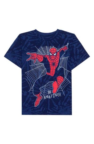 Jem Kids' Spider-man Graphic T-shirt In Navy