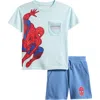 Jem Kids' Spider-man Mesh Pocket T-shirt & Shorts Set In Blue