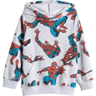 Jem Kids' Spiderman™ Graphic Hoodie In Heather Grey