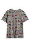 Jem Kids' X Marvel Logo Build Graphic T-shirt In Gray