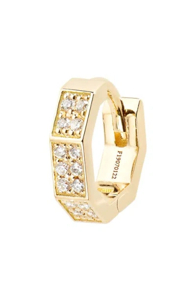 Jem Paris Octogon Single Huggie Hoop Earring In 18k Yellow Gold/lab Diamonds