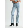Jemina Denim High Rise Hidden Waistband Straight Leg Jeans In Blue
