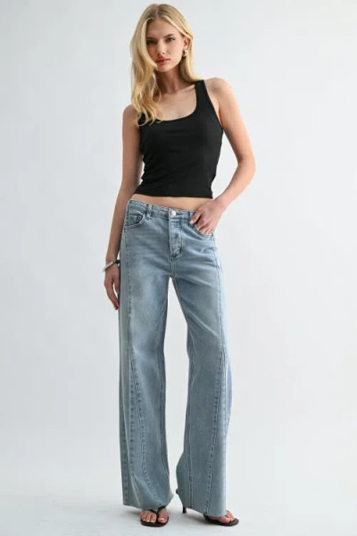 Jemina Denim The Low Seamed Wide In Gray