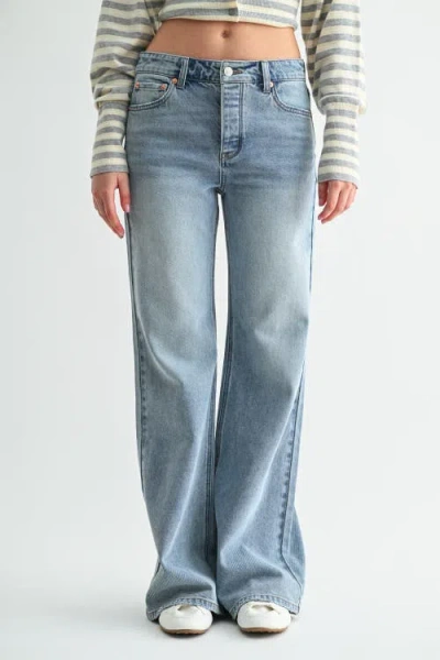 Jemina Denim The Meridian High Rise Relaxed Flare Jean In Light Wash