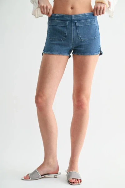 Jemina Denim The Sunday Patch Pocket Short In Blue