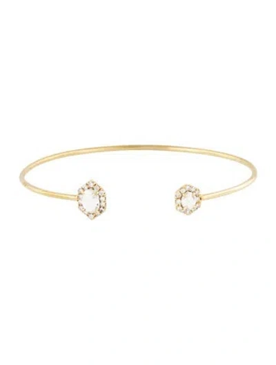 Pre-owned Jemma Wynne 14k Diamond Cuff Bracelet, 6.25" In Multicolor