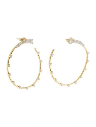 Pre-owned Jemma Wynne 18k 1.90ctw Diamond Large Connexion Coil Hoop Earrings In Multi