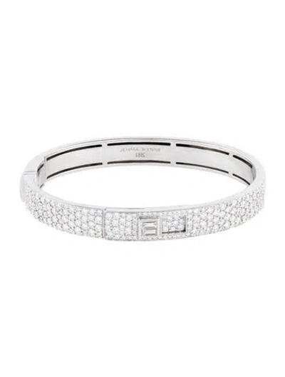 Pre-owned Jemma Wynne 18k 3.03ctw Diamond Prive Cuff Bracelet, 6.25" In Multi