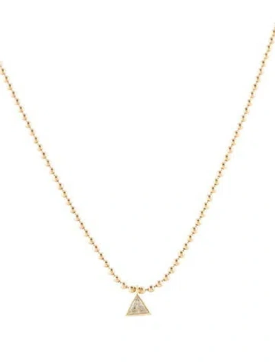 Pre-owned Jemma Wynne 18k Diamond Triangular Solitaire Pendant Necklace, 16.5" In Multi