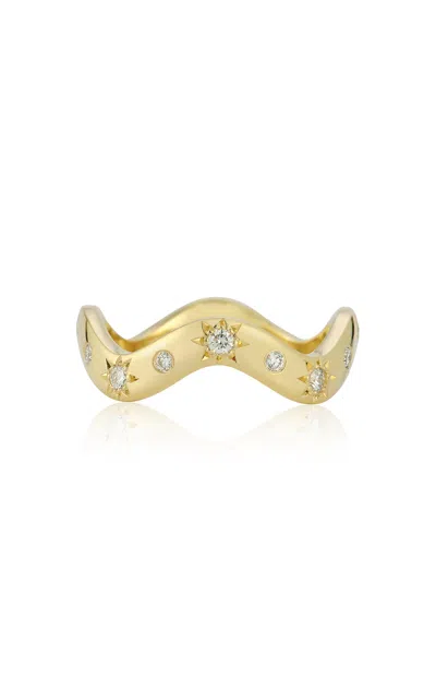 Jemma Wynne 18k Yellow Gold Anniversary Diamond Wave Ring