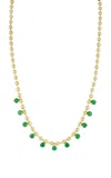 Jemma Wynne 18k Yellow Gold Connexion Emerald Fringe Necklace In Green