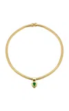 Jemma Wynne 18k Yellow Gold Escalator Emerald Talisman Choker Necklace In Green