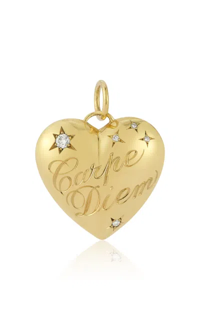 Jemma Wynne 18k Yellow Gold Love Notes Carpe Diem Heart Pendant