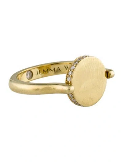 Pre-owned Jemma Wynne Love Notes Diamond Flip Signet Ring In Multi