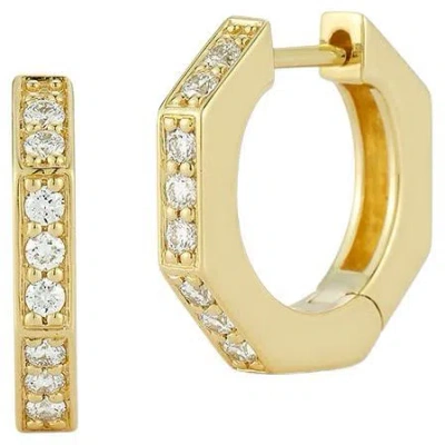 Pre-owned Jemma Wynne Thin Pave Diamond Huggies In Multi