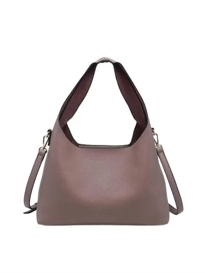 Jen & Co. Adrianne Soft Hobo W/ Inner Bag In Rosewood