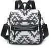 Jen & Co. Amelia Aztec Convertible Backpack With Guitar Strap In Black White In Multi