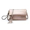 Jen & Co. Austin Flapover Tassel Crossbody/clutch In Rose Gold In Multi