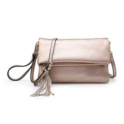 Jen & Co. Austin Flapover Tassel Crossbody/clutch In Rose Gold In Multi