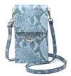 Jen & Co. Ayla Cell Phone Bag In Python Ink In Multi
