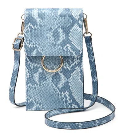 Jen & Co. Ayla Cell Phone Bag In Python Ink In Multi