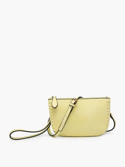 Jen & Co. Bonnie Vegan Whipstitch Clutch/crossbody Bag In Pale Yellow