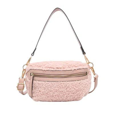 Jen & Co. Brookie Sherpa Convertible Bag In Pink