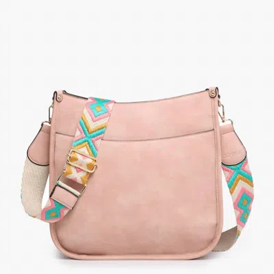 Jen & Co. Chloe Crossbody With Guitar Strap In Pink