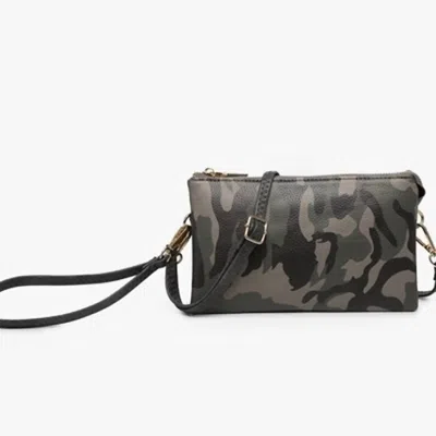 Jen & Co. Convertible Clutch Crossbody Wristlet In Camouflage In Green