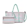 Jen & Co. Coralia Mini Neoprene Bag In Multi Stripe In Multi
