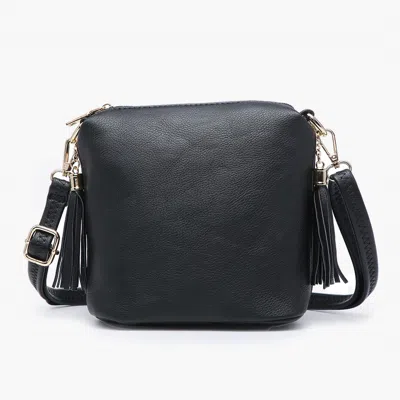 Jen & Co. Crossbody With 2 Side Tassels In Black