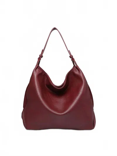 Jen & Co. Gina Shoulder Bag In Burgundy In White